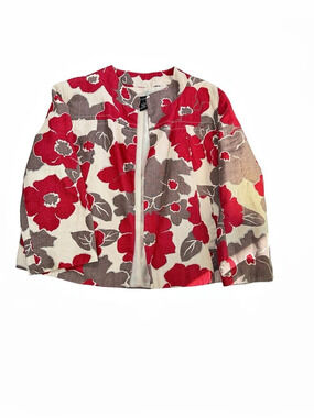 RAFAELLA Floral Jacket in Red & Beige Like New